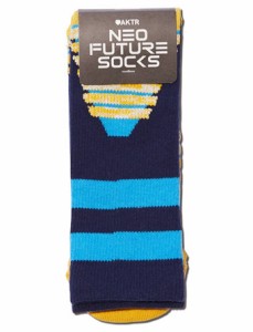  バスケットソックス ウェア  クルーソックス  アクター AKTR NEO FUTURE SOCKS NAVYxYELLOW 