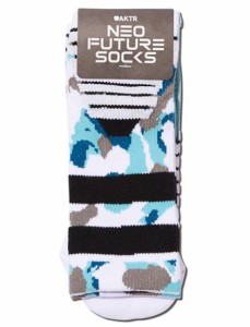  バスケットソックス ウェア  クルーソックス  アクター AKTR NEO FUTURE SOCKS　BLEEDING CAM