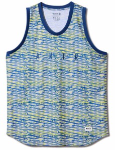  バスケットノースリーブ　タンクトップ ウェア   アクター AKTR SCRATCH CAMO TANK GRAYxYELLO