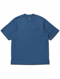  バスケットTシャツ ウェア   アクター AKTR HENLEY NECK S/S TEE BLUE   【MEN'S】