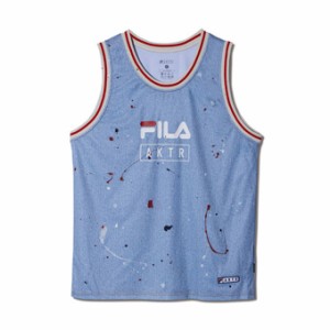  バスケットノースリーブ　タンクトップ ウェア   アクター AKTR xFILA MOCK DENIM TANK FADE B