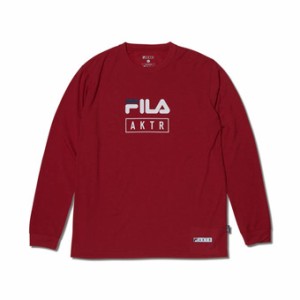  バスケットロング　Tシャツ ウェア   アクター AKTR xFILA LOGO L/S SPORTS TEE RED   【