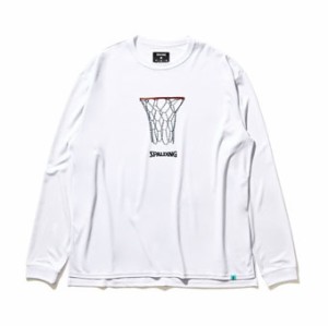  バスケットロング　Tシャツ ウェア   スポルディング Spalding Chain Hoop L/S White   ストリ