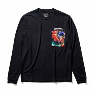  バスケットロング　Tシャツ ウェア   スポルディング Spalding L/S Tee スパイラルダイ ポケット Black