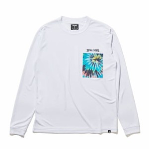  バスケットロング　Tシャツ ウェア   スポルディング Spalding L/S Tee スパイラルダイ ポケット White