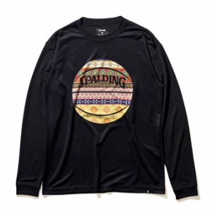  バスケットロング　Tシャツ ウェア   スポルディング Spalding L/S Tee ボヘミアンボール Black   ス