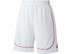  バスケットショーツ バスパン ウェア   アシックス Asics Practice Shorts White/Red   【M