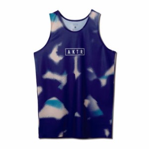  バスケットノースリーブ　タンクトップ ウェア   アクター AKTR SCRIBBLE TANK NAVY   ストリート 【