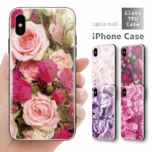 【メール便送料無料】ガラスケース iPhone14 Pro Max Plus 13mini SE2 SE3 ケース スマホケース  おしゃれ 海外 Rose ローズ 花柄 薔薇 