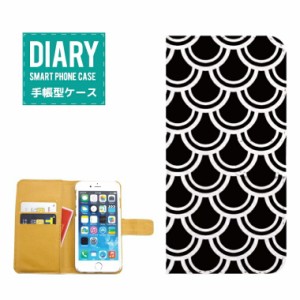 iPhone5 / 5s ケース 手帳型 送料無料 パターン モノクロ  デザインボーダー ドット 千鳥柄 スター 星 ストライプ ブラック ホワイト カ