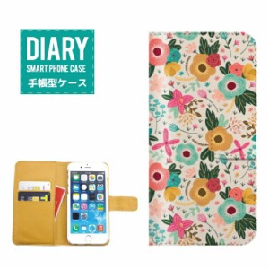 iPhone6s ケース 手帳型 送料無料 フラワー マルチ デザインひまわり Flower Sunflower オシャレ イエロー ブルー レッド オレンジ グリ