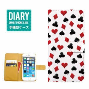 iPhone7 Plus ケース 手帳型 送料無料 トランプ デザインTrump Playing Cards カード ゲーム マジック ホワイト レッド ピンク ブラック 