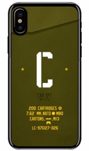 Cf LTD ミリタリー イニシャル アルファベット C カーキ （クリア） / for iPhone X/XS/Apple iphoneX iphoneXS ケース カバー iphone XS