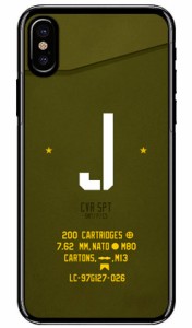 Cf LTD ミリタリー イニシャル アルファベット J カーキ （クリア） / for iPhone X/XS/Apple iphoneX iphoneXS ケース カバー iphone XS