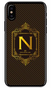 Cf LTD ラグジュアリーイニシャル N ゴールドイエロー （クリア） / for iPhone X/XS/Apple iphoneX iphoneXS ケース カバー iphone XS 