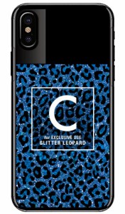 Cf LTD ヒョウ柄 ネイルボトル イニシャル C ブルー （クリア） / for iPhone X/XS/Apple iphoneX iphoneXS ケース カバー iphone XS カ