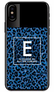 Cf LTD ヒョウ柄 ネイルボトル イニシャル E ブルー （クリア） / for iPhone X/XS/Apple iphoneX iphoneXS ケース カバー iphone XS カ