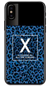 Cf LTD ヒョウ柄 ネイルボトル イニシャル X ブルー （クリア） / for iPhone X/XS/Apple iphoneX iphoneXS ケース カバー iphone XS カ