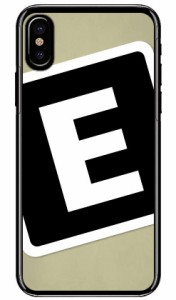 Cf LTD キャンプ イニシャル ベージュ×ブラック E （クリア） / for iPhone X/XS/Apple iphoneX iphoneXS ケース カバー iphone XS カバ