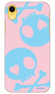 スカル ピンク×ブルー design by ARTWORK / for iPhone XR/Apple Coverfull ケース クリア スマホカバー スマホケース アイフォン カバ