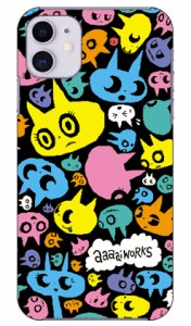 aaaaiWORKS 「ねこちゃん （ネオン）」 / for iPhone 11/Apple SECOND SKIN ケース クリア スマホカバー スマホケース アイフォン カバー