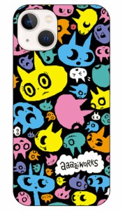 aaaaiWORKS 「ねこちゃん （ネオン）」 iPhone14 (6.1インチ) Apple SECOND SKIN 全面 受注生産 スマホケース ハードケース iphone14 6.1