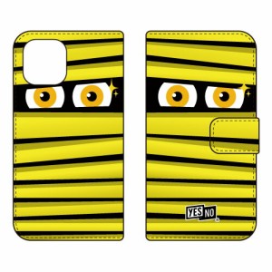 手帳型スマートフォンケース ミイラくん イエロー / for iPhone 12/Apple YESNO iphone12 ケース iphone12 カバー アイフォーン12 ケース