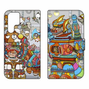 手帳型スマートフォンケース 秘密ロボット研究所 design by 326 / for Galaxy S22 Ultra SCG14 SC-52C au docomo SECOND SKIN scg14 sc-5