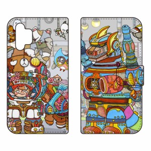 手帳型スマートフォンケース 秘密ロボット研究所 design by 326 / for Galaxy A32 5G SCG08/au SECOND SKIN scg08 ケース galaxy a32 ケ