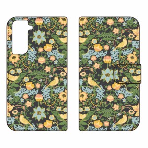 手帳型スマートフォンケース SINDEE 「Mystical Flower （グリーン）」 / for Galaxy S21 5G SCG09/au SECOND SKIN galaxy s21 5g scg09 