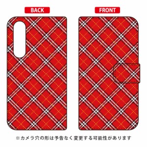 手帳型スマートフォンケース タータンチェック レッド / for Xperia 5 SOV41/au SECOND SKIN xperia 5 ケース カバー 5 ケース 5 カバー 