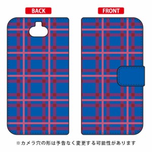 手帳型スマートフォンケース チェック ブルー×ピンク / for Xperia 8 SOV42/au SECOND SKIN xperia 8 ケース カバー 8 ケース 8 カバー 