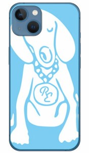 Dog サックスブルー×ホワイト design by ROTM （クリア） / for iPhone 13 mini Apple SECOND SKIN スマホケース ハードケース アップル