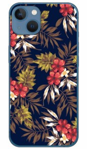 リゾートフラワー ネイビー （クリア） / for iPhone 13 mini Apple SECOND SKIN スマホケース ハードケース アップル iphone13 mini ケ