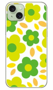フラワーポップ ホワイト×グリーン （クリア） / for iPhone 15 Plus ケース iphone15 本体 保護 iphone ケース iphone15 ハードケース 