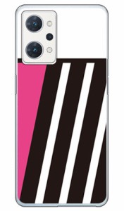 PINK ＆ BLACK ピンク （クリア） design by ROTM OPPO Reno7 A OPG04・A201OP・CPH2353 au・Y!mobile・楽天モバイル・MVNOスマホ（SIMフ