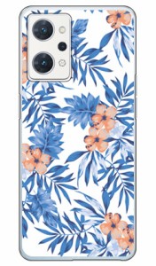 リゾートフラワー ホワイト （クリア） OPPO Reno7 A OPG04・A201OP・CPH2353 au・Y!mobile・楽天モバイル・MVNOスマホ（SIMフリー端末）