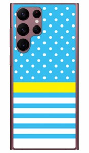 ドット/ボーダー サックスブルー （クリア） / for Galaxy S22 Ultra SCG14/au SECOND SKIN スマホケース sc-52c ケース sc-52c カバー g