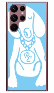 Dog サックスブルー×ホワイト design by ROTM （クリア） / for Galaxy S22 Ultra SCG14/au SECOND SKIN スマホケース sc-52c ケース sc
