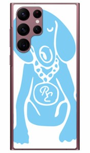 Dog ホワイト×サックスブルー design by ROTM （クリア） / for Galaxy S22 Ultra SCG14/au SECOND SKIN スマホケース sc-52c ケース sc