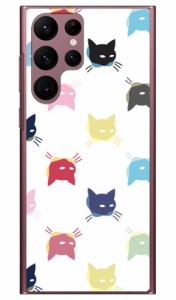 SINDEE 「Cat-World （ホワイト）」 （クリア） / for Galaxy S22 Ultra SCG14/au SECOND SKIN スマホケース sc-52c ケース sc-52c カバ