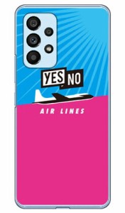 YESNO AIR LINES サックスブルー×ピンク （クリア） Galaxy A53 5G SCG15 SC-53C au・docomo YESNO 受注生産 スマホケース ハードケース