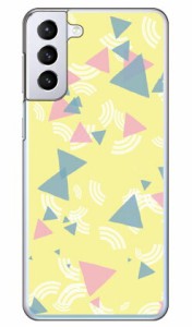 さんかく イエロー （クリア） / for Galaxy S21+ 5G SCG10/au Coverfull galaxy s21 plus 5g ケース カバー ギャラクシー s21 プラス 5G