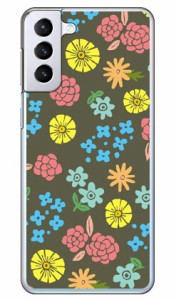 サマーフラワーズ カーキ （クリア） / for Galaxy S21+ 5G SCG10/au Coverfull galaxy s21 plus 5g ケース カバー ギャラクシー s21 プ