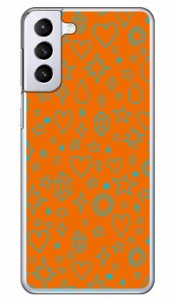 キラキラ オレンジ×サックスブルー （クリア） / for Galaxy S21+ 5G SCG10/au Coverfull galaxy s21 plus 5g ケース カバー ギャラクシ