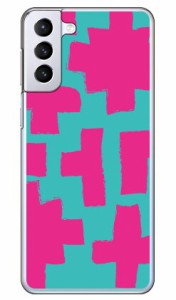 ブロック エメラルド×ピンク （クリア） / for Galaxy S21+ 5G SCG10/au Coverfull galaxy s21 plus 5g ケース カバー ギャラクシー s21