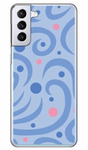 ドットウェイブ ブルー （クリア） / for Galaxy S21+ 5G SCG10/au Coverfull galaxy s21 plus 5g ケース カバー ギャラクシー s21 プラ