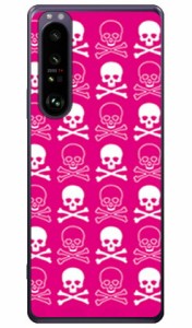 スカル ピンク×ホワイト （クリア） / for Xperia 1 III SOG03/au SECOND SKIN xperia 1 iii ケース カバー 1 iii ケース 1 iii カバー 