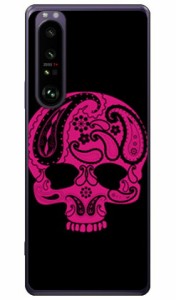 Paisley skull ブラック （クリア） design by ROTM / for Xperia 1 III SOG03/au SECOND SKIN xperia 1 iii ケース カバー 1 iii ケース