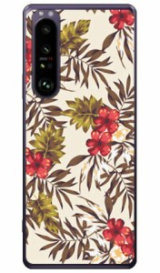 リゾートフラワー ベージュ （クリア） / for Xperia 1 III SOG03/au SECOND SKIN xperia 1 iii ケース カバー 1 iii ケース 1 iii カバ